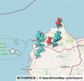 Mappa Strada Palermo-Milo, 91100 Trapani TP, Italia (10.55357)