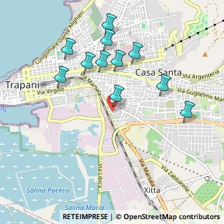 Mappa Via Leopoldo Borboni, 91100 Trapani TP, Italia (1.11727)
