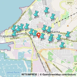 Mappa Via Pietro Novelli, 91100 Trapani TP, Italia (1.06)