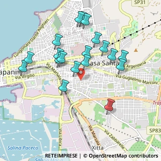 Mappa Via Antonello da Messina, 91100 Trapani TP, Italia (1.06789)