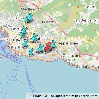Mappa Via San Luca D'Albaro, 16146 Genova GE, Italia (1.86167)