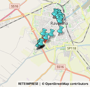 Mappa Viale Leon Battista Alberti, 48124 Ravenna RA, Italia (1.3865)