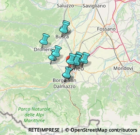 Mappa Via Valle Grana, 12010 Cuneo CN, Italia (7.31333)