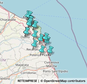 Mappa Viale Cristoforo Colombo, 62017 Porto Recanati MC, Italia (12.03611)