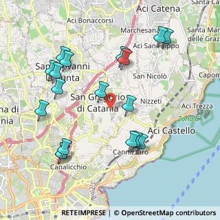 Mappa Via Bellini, 95027 San Gregorio di Catania CT, Italia (2.505)