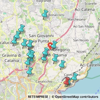 Mappa A18 Messina - Catania, 95027 San Gregorio di Catania CT, Italia (2.562)