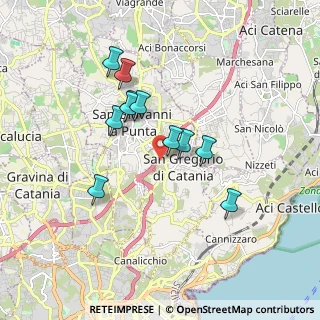 Mappa A18 Messina - Catania, 95027 San Gregorio di Catania CT, Italia (1.69818)