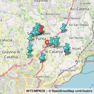Mappa A18 Messina - Catania, 95027 San Gregorio di Catania CT, Italia (1.672)