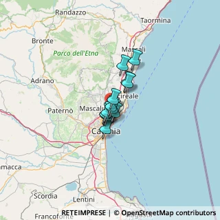 Mappa A18 Messina - Catania, 95027 San Gregorio di Catania CT, Italia (6.80385)