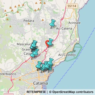Mappa A18 Messina - Catania, 95027 San Gregorio di Catania CT, Italia (4.02375)