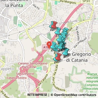 Mappa A18 Messina - Catania, 95027 San Gregorio di Catania CT, Italia (0.3305)
