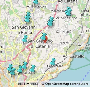 Mappa Via Rua di Sotto, 95027 San Gregorio di Catania CT, Italia (2.92467)