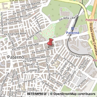 Mappa Via Vincenzo Bellini, 47/E, 95047 Paternò, Catania (Sicilia)