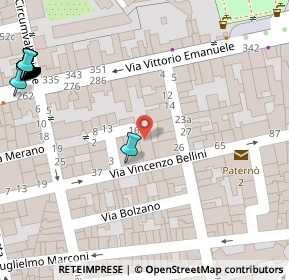 Mappa Via Bellini, 95047 Paternò CT, Italia (0.125)