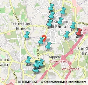 Mappa Via Napoli, 95030 Sant'Agata li Battiati CT, Italia (1.225)