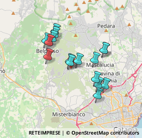 Mappa Via Giuseppe Garibaldi, 95030 San Pietro Clarenza CT, Italia (3.32813)