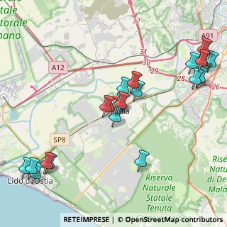 Mappa Via Pietro Aldi, 00125 Roma RM, Italia (5.3585)