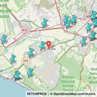 Mappa Via della Stazione di Acilia, 00125 Roma RM, Italia (7.2365)