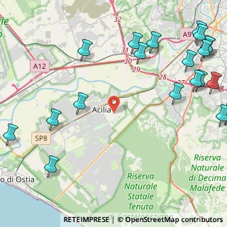 Mappa Via Poggio Renatico, 00125 Roma RM, Italia (6.8495)