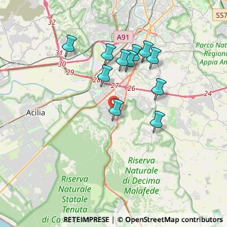 Mappa Viale dei Caduti per la Resistenza, 00128 Spinaceto RM, Italia (3.60818)