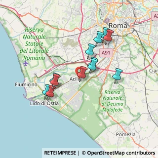 Mappa Via Bomporto, 00125 Roma RM, Italia (6.59167)