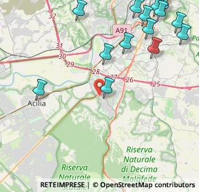 Mappa Via Aldo della Rocca, 00128 Roma RM, Italia (6.8585)