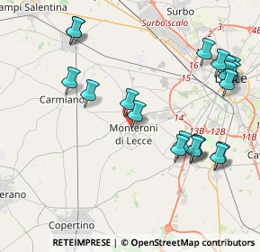 Mappa Via S. Giorgio, 73047 Monteroni di Lecce LE, Italia (5.0255)