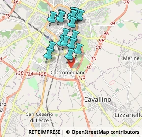 Mappa Frazione Castro Mediano-strada Provinciale Per, 73020 Cavallino LE, Italia (1.9545)