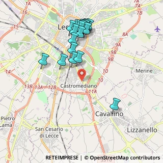 Mappa Frazione Castro Mediano-strada Provinciale Per, 73020 Cavallino LE, Italia (2.2595)