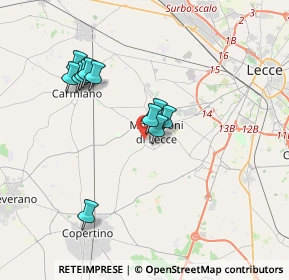 Mappa Via Monfalcone, 73047 Monteroni di Lecce LE, Italia (3.45545)