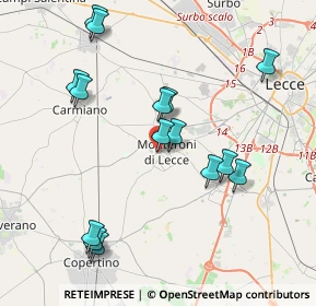 Mappa Via Conti di Lecce, 73047 Monteroni di Lecce LE, Italia (4.43933)