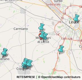 Mappa Via Conti di Lecce, 73047 Monteroni di Lecce LE, Italia (5.49583)