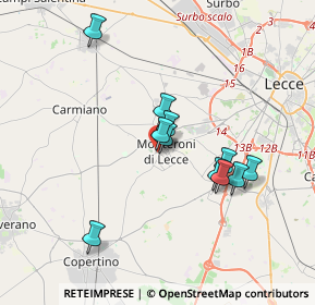 Mappa Via Dalmazia, 73047 Monteroni di Lecce LE, Italia (3.28909)