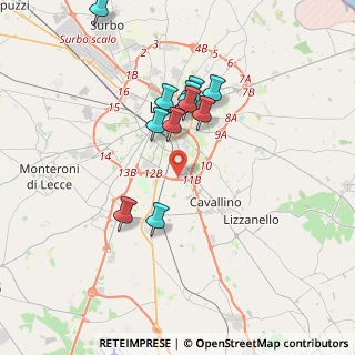 Mappa Via Vecchia S. Donato, 73020 Castromediano LE, Italia (3.66727)