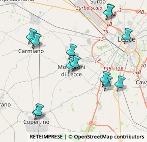 Mappa Via Raffaello, 73047 Monteroni di Lecce LE, Italia (4.79571)