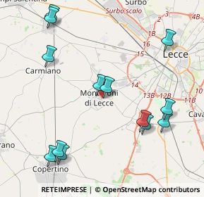 Mappa Via Raffaello, 73047 Monteroni di Lecce LE, Italia (5.18462)