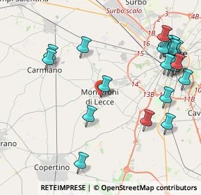 Mappa Via S. Francesco D'Assisi, 73047 Monteroni di Lecce LE, Italia (5.46)
