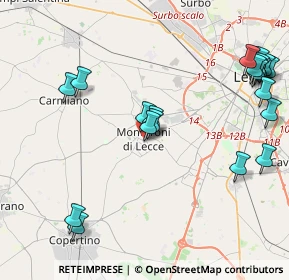 Mappa Via S. Francesco D'Assisi, 73047 Monteroni di Lecce LE, Italia (5.4635)