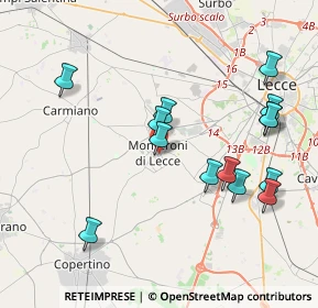 Mappa Via S. Francesco D'Assisi, 73047 Monteroni di Lecce LE, Italia (4.485)