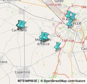 Mappa Via S. Francesco D'Assisi, 73047 Monteroni di Lecce LE, Italia (3.98)