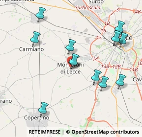 Mappa Via S. Francesco D'Assisi, 73047 Monteroni di Lecce LE, Italia (4.53)
