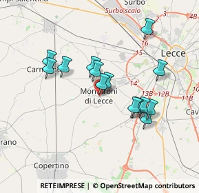 Mappa Via S. Francesco D'Assisi, 73047 Monteroni di Lecce LE, Italia (3.39571)