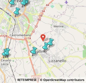 Mappa Strada Provinciale, 73023 Lizzanello LE, Italia (3.45583)