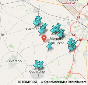 Mappa Via Provinciale Lecce - Porto Cesareo, 73047 Monteroni di Lecce LE, Italia (3.582)