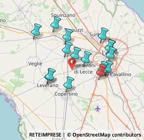 Mappa Via Provinciale Lecce - Porto Cesareo, 73047 Monteroni di Lecce LE, Italia (6.94438)