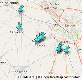 Mappa Via Giacomo Matteotti, 73047 Monteroni di Lecce LE, Italia (3.3025)