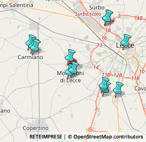 Mappa Via Giacomo Matteotti, 73047 Monteroni di Lecce LE, Italia (4.34583)