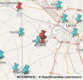 Mappa Via Giacomo Matteotti, 73047 Monteroni di Lecce LE, Italia (6.4685)