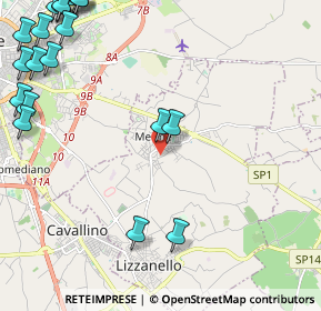 Mappa Via Lizzanello, 73023 Merine LE, Italia (3.6215)