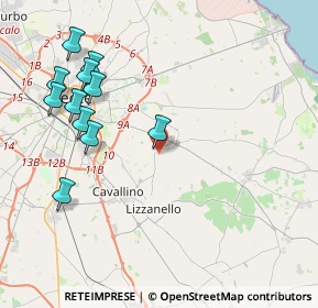 Mappa Via Lizzanello, 73023 Merine LE, Italia (4.90455)